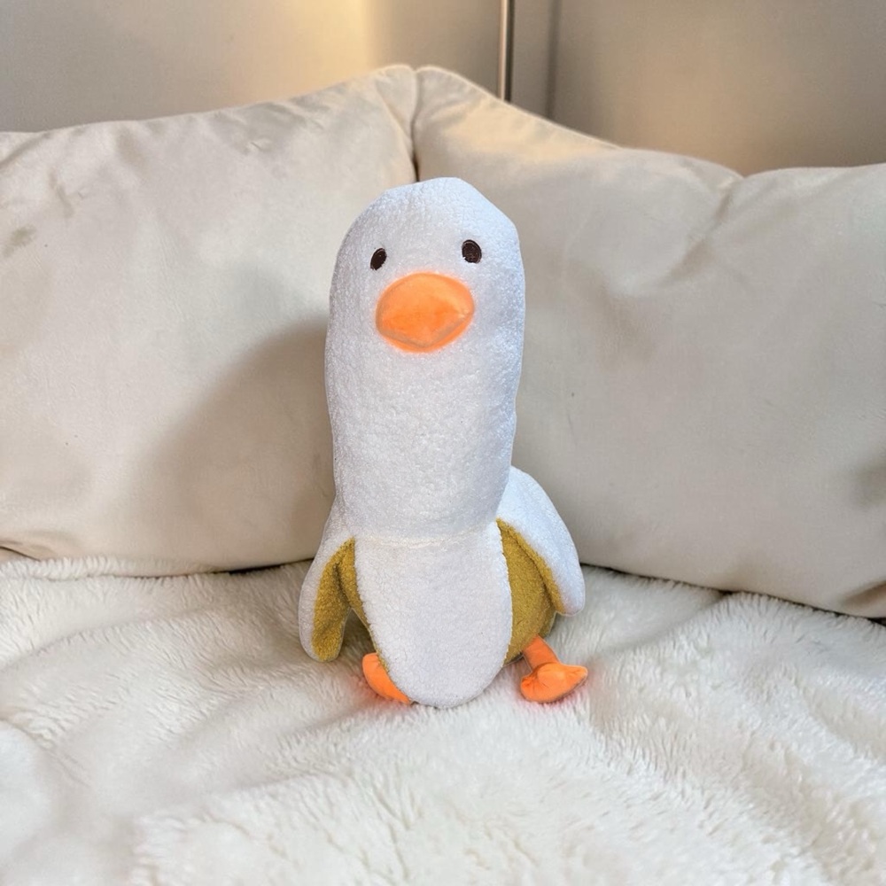 Cute Plush Banana Duck Stuffed Animal Soft Plush Toy Yellow White 15” Kawaii